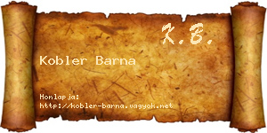 Kobler Barna névjegykártya